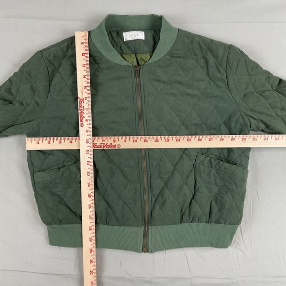 Sage The Label Quilted Bomber Jacket Green Medium Military Gorpcore Streetwear - Picture 4 of 7
